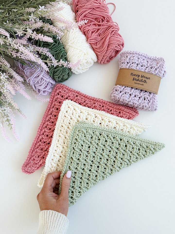 Honey Weave Dishcloth Crochet Pattern product image (2)