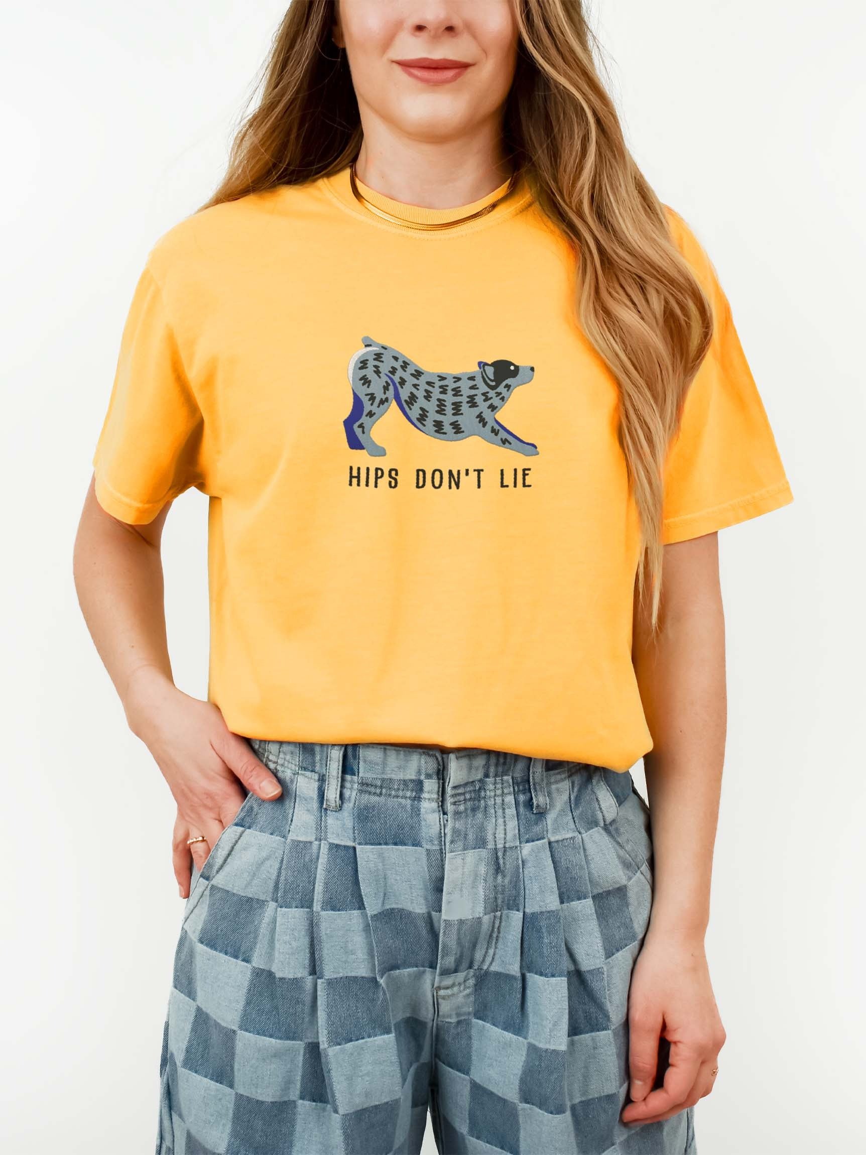 Hips Don't Lie T-Shirt(Embroidered) of an Australian Cattle Dog(Blue Heeler 2) product image (2)