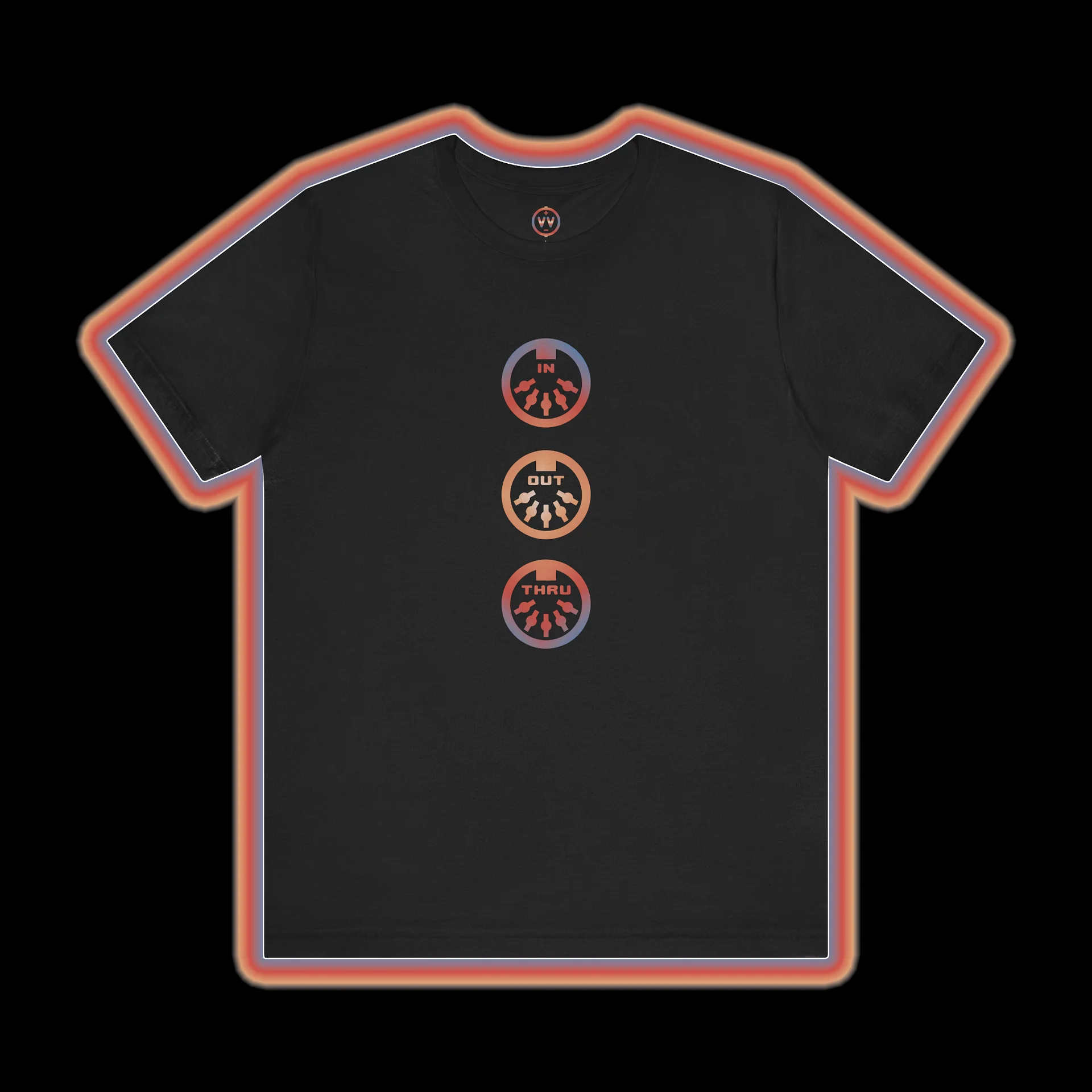 MIDI T-Shirt - In Out Thru (Musical Instrument Digital Interface Synthesizer) product image (1)