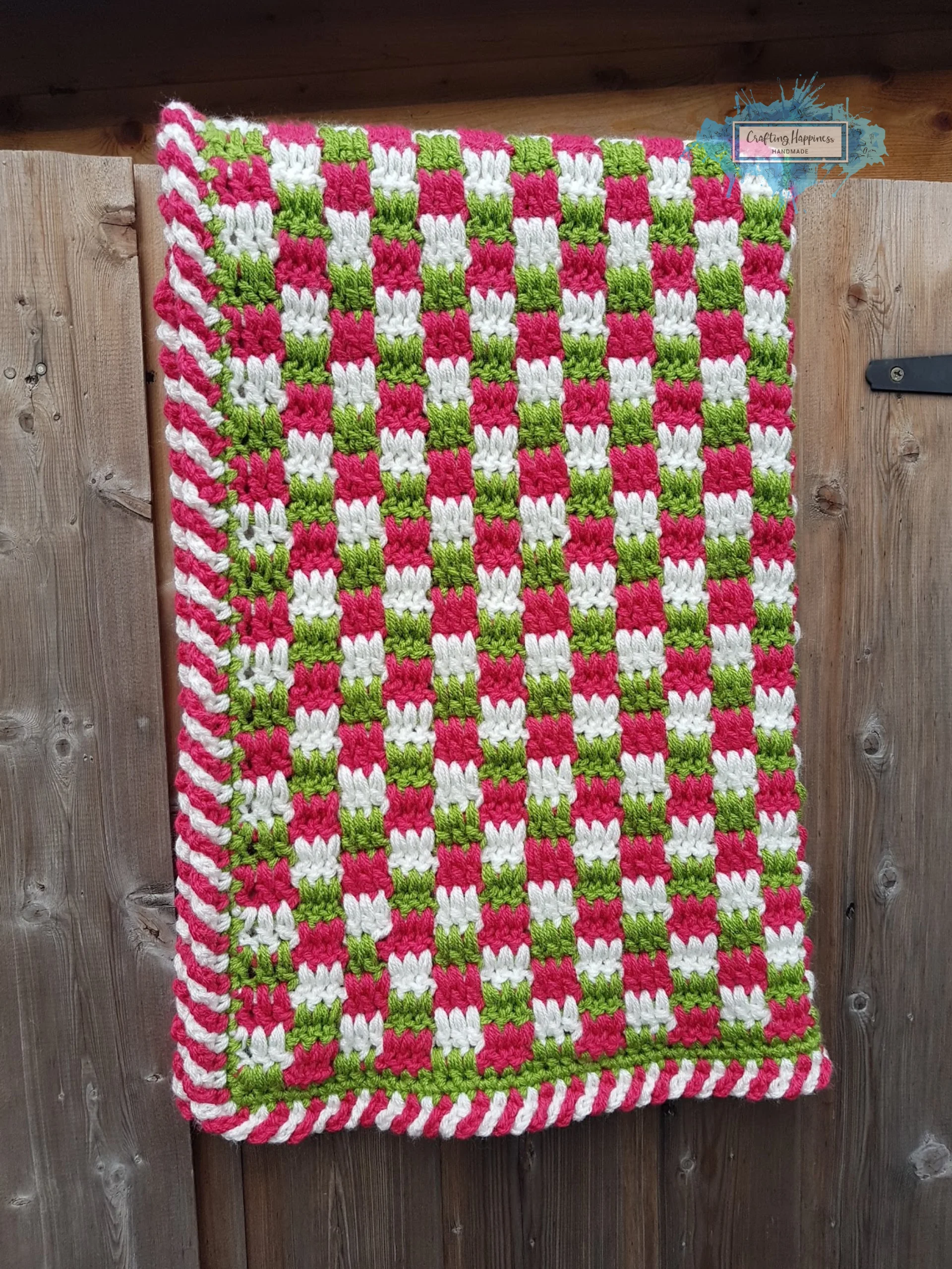Crochet Baby Blanket Pattern – Christmas Plaid Afghan (PDF Pattern) product image (4)