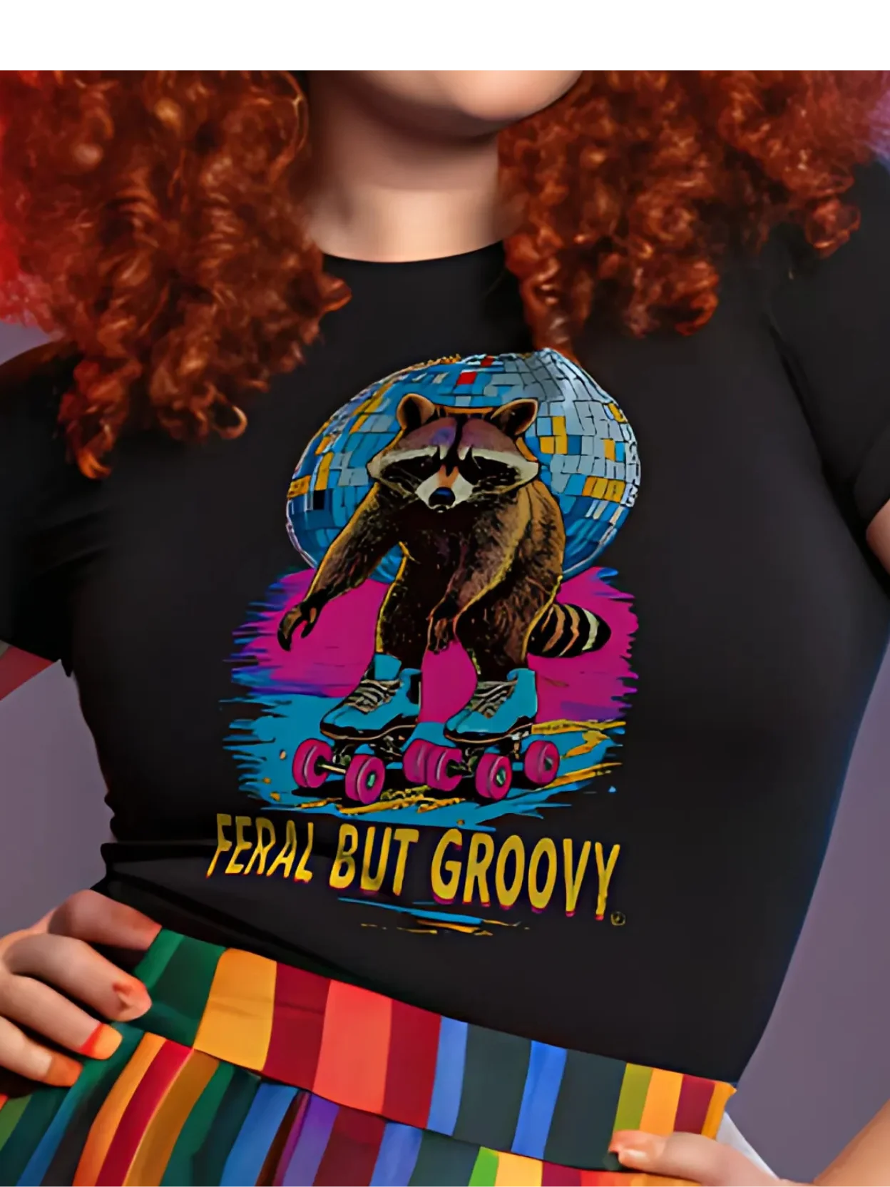 Feral groovy Disco Raccoon T-Shirt product image (1)