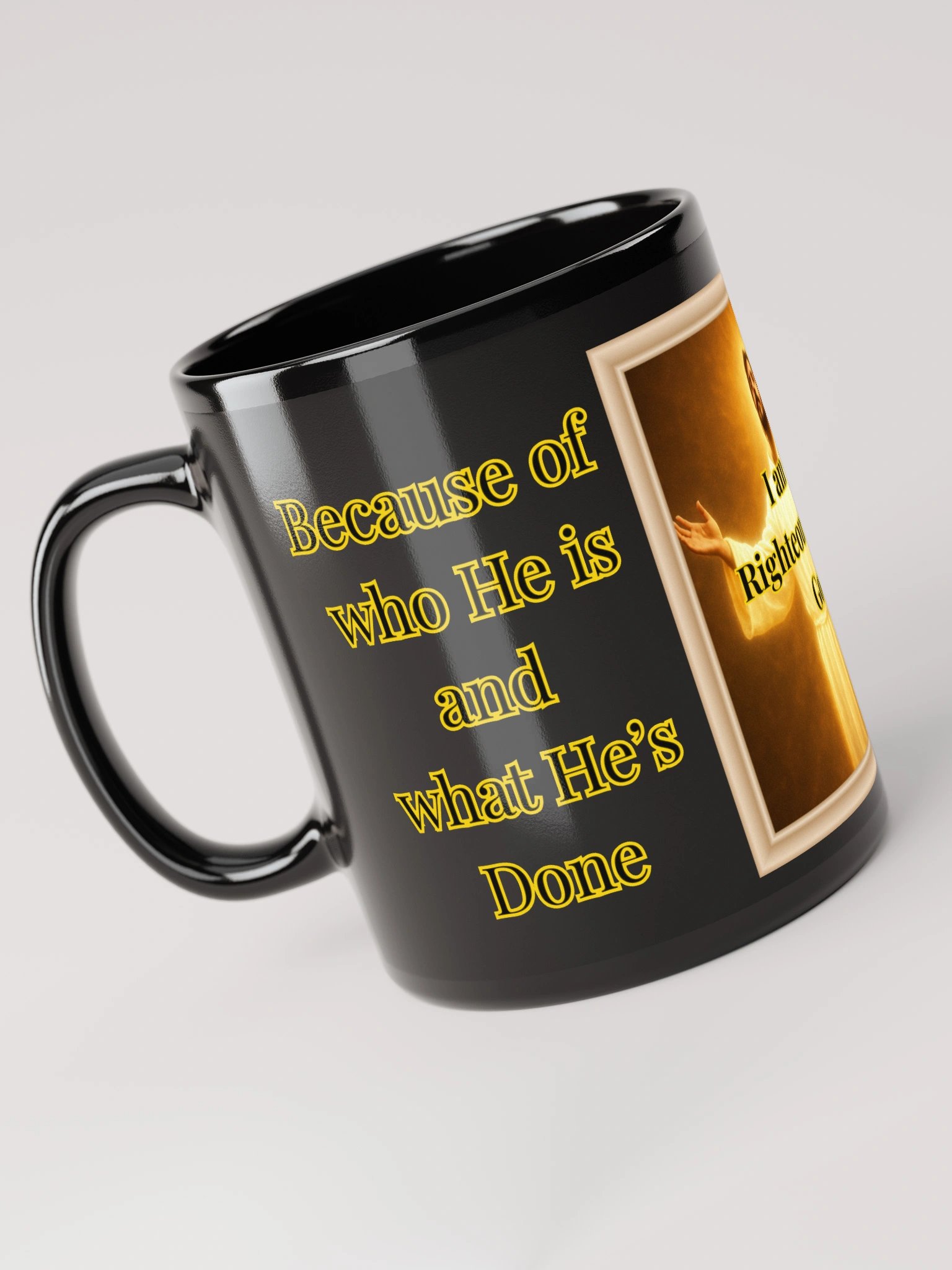 I am the Righteousness of God (Male) Glossy Black Mug product image (6)