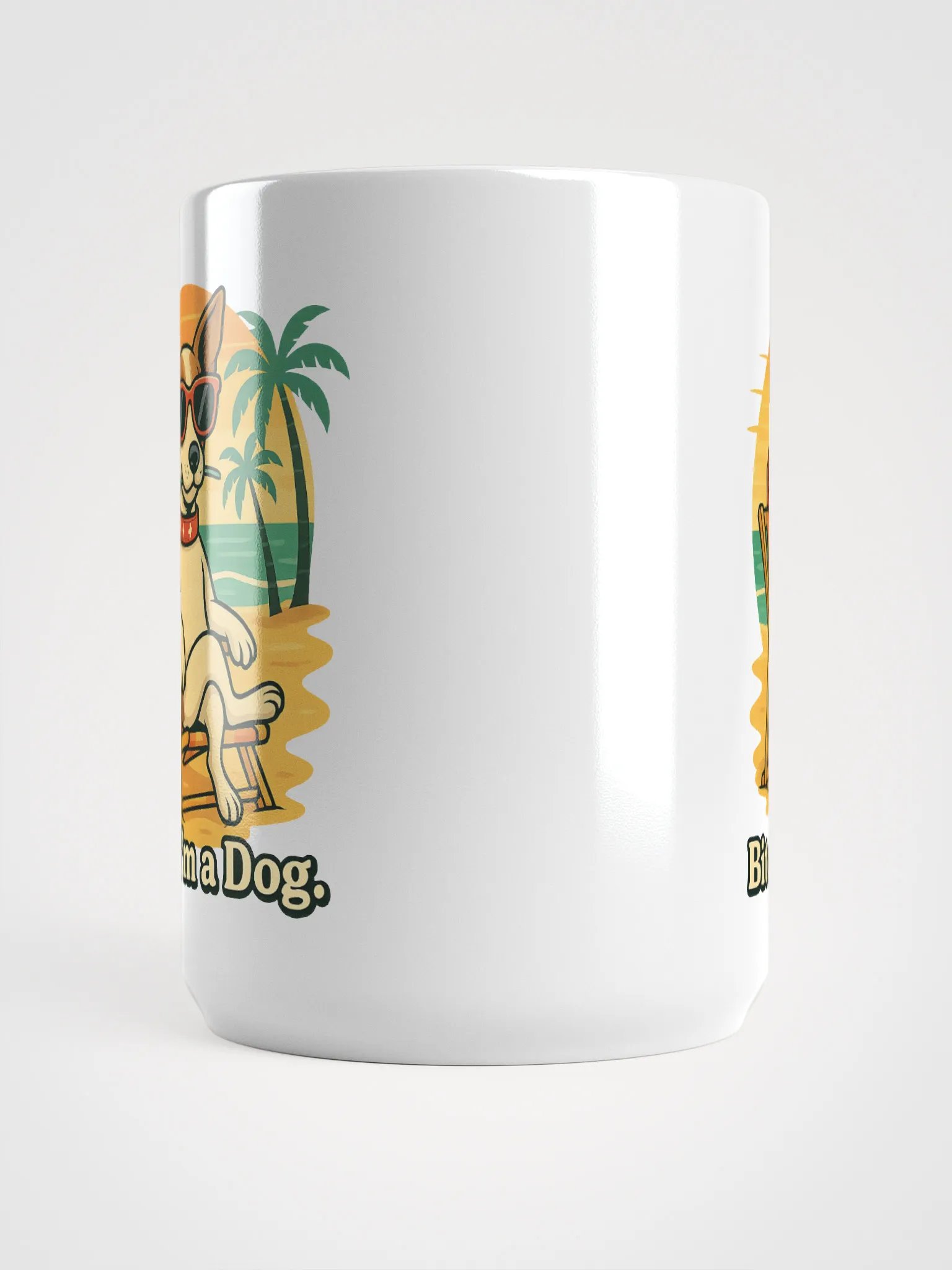 Beach Bum Dog White Glossy Mug product image (5)