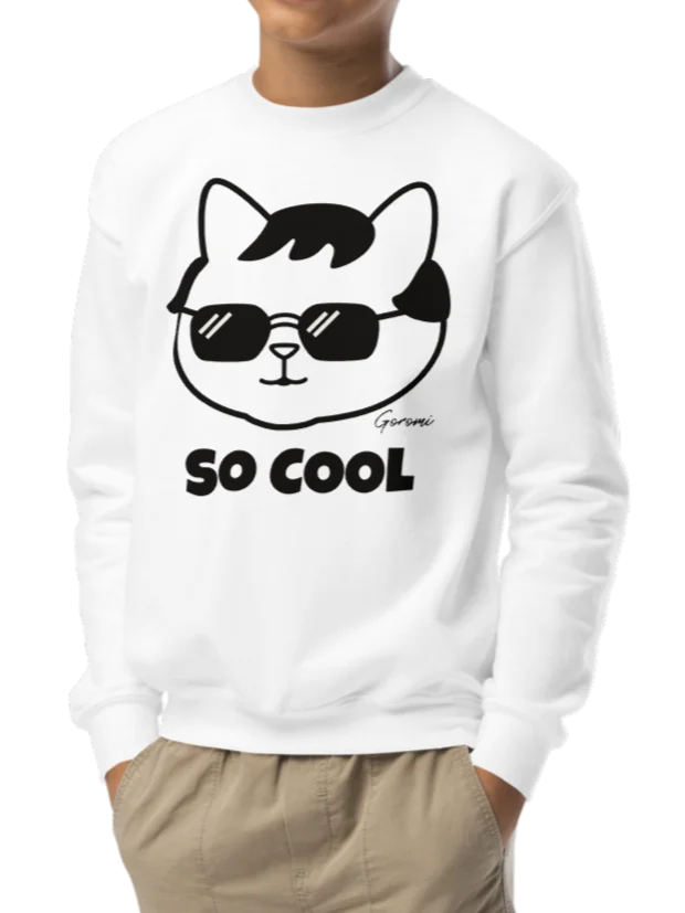 Goromi the Cat in Wig (SO COOL) - Unisex Youth Sweatshirt product image (2)