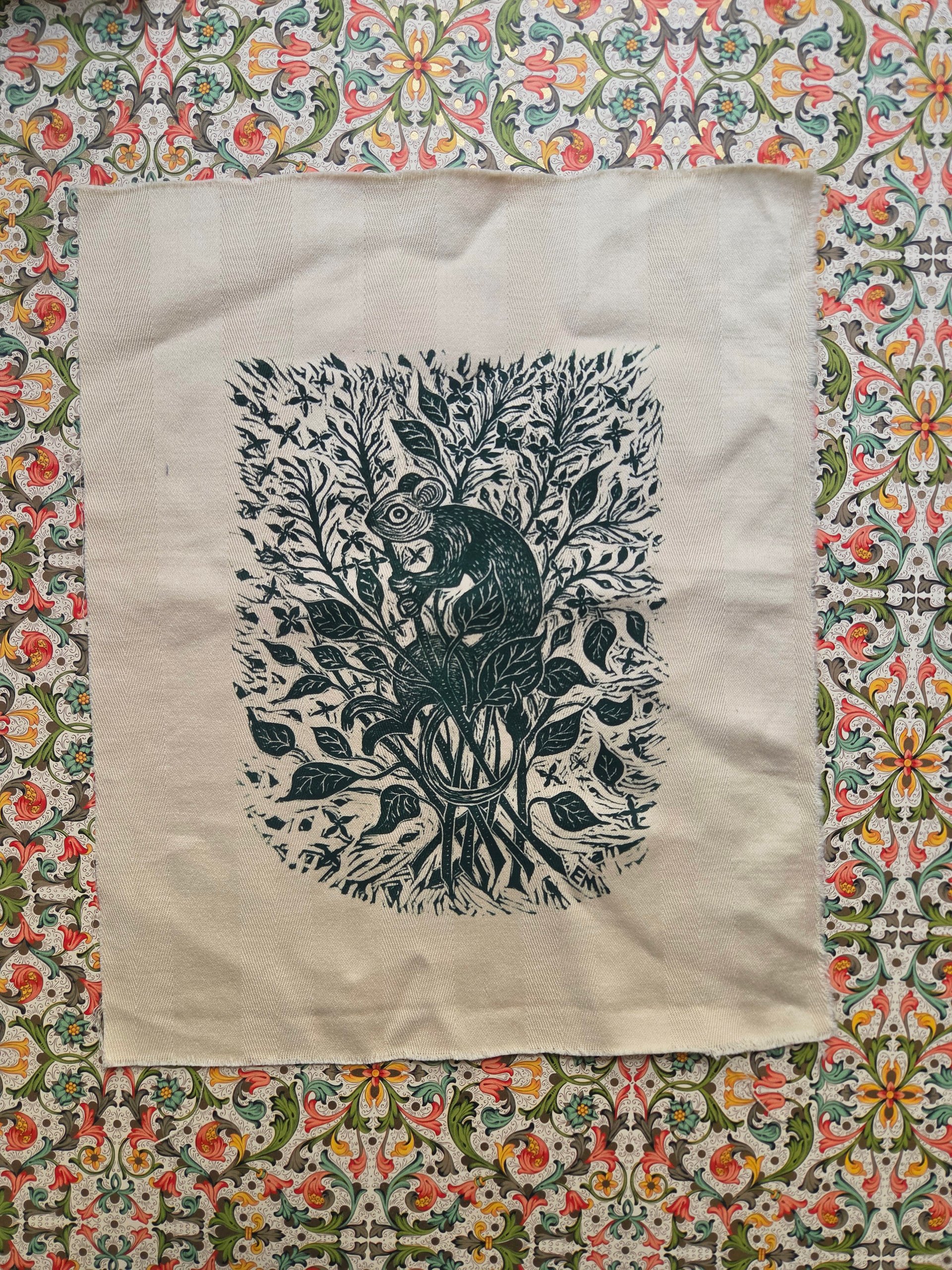 Ermine in the Lilacs Block Printed Patch product image (1)