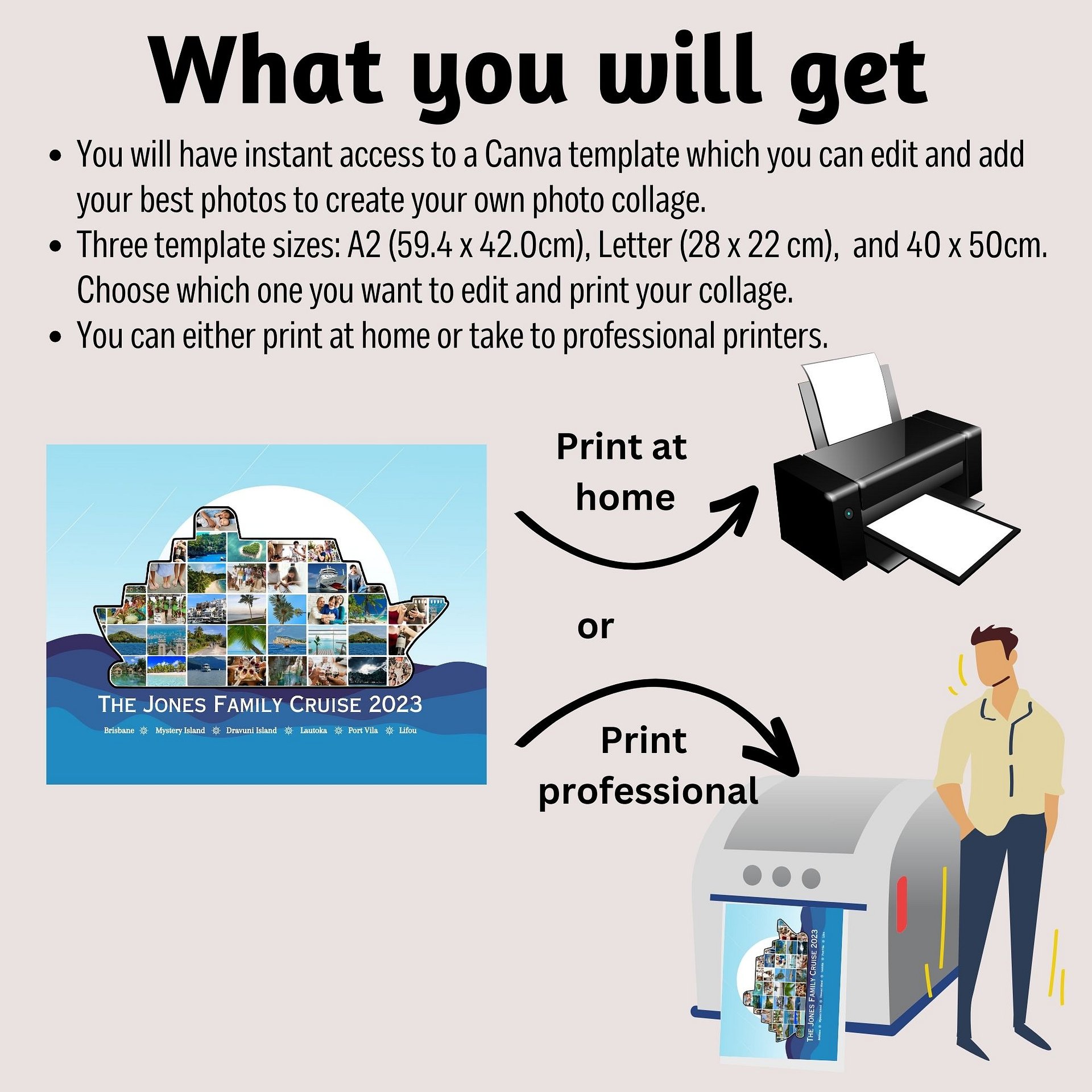 Cruise Ship Photo Collage Canva Template product image (2)