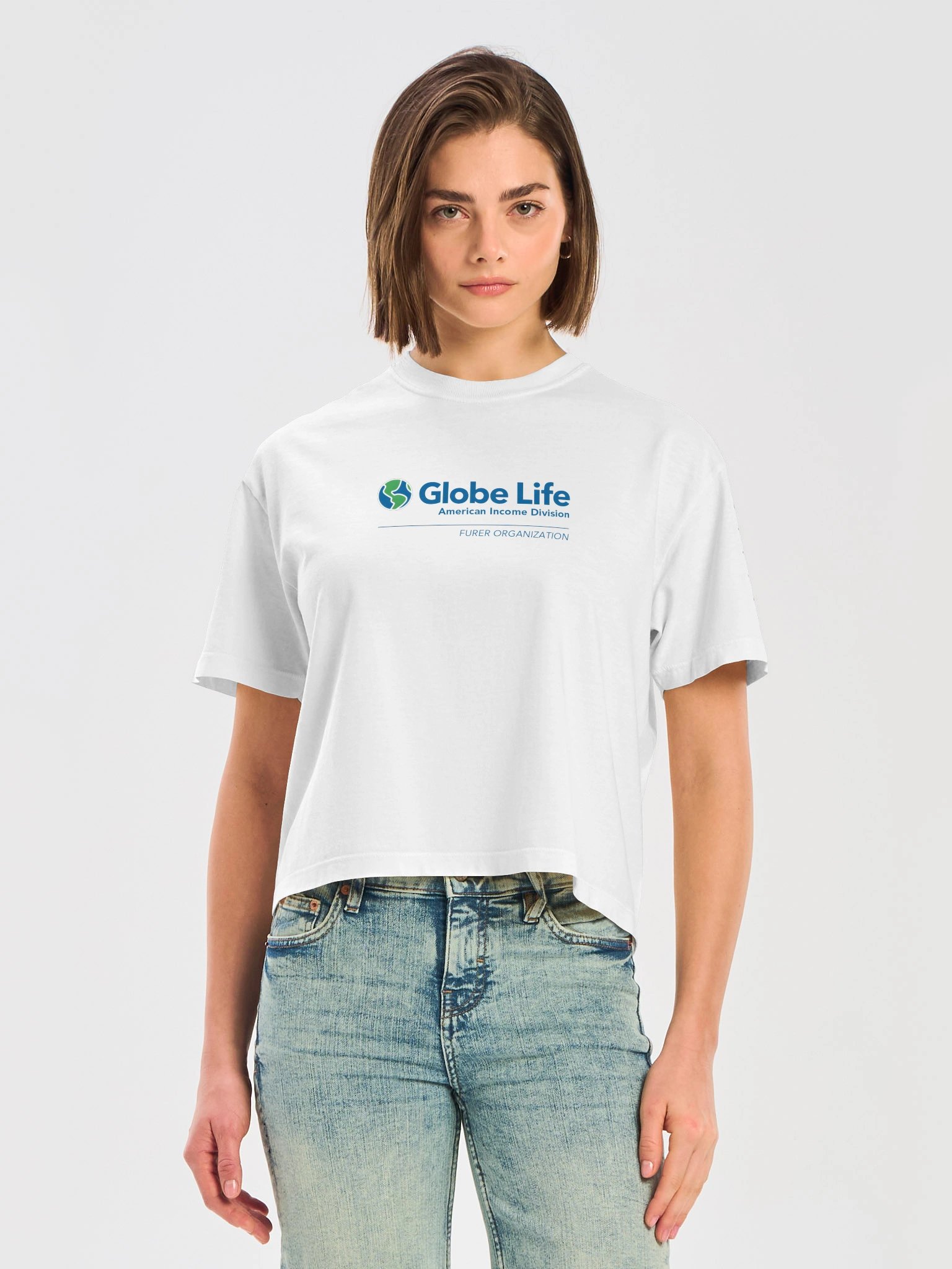 Furer Organization Women's White Boxy Crop Tee product image (5)