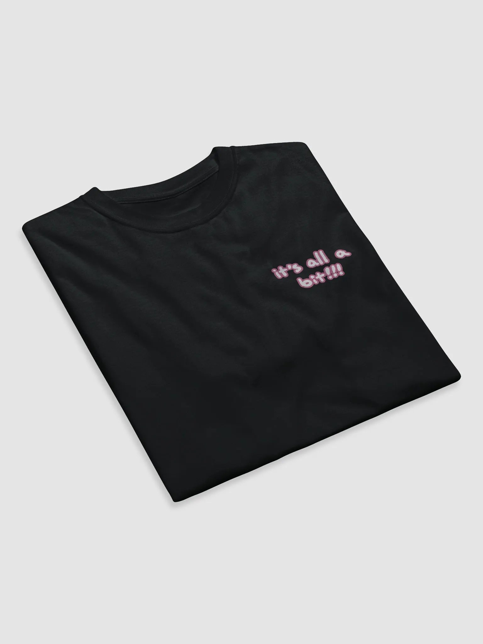 “It’s all a bit!!!” (sm. lined design, #CB6398) unisex eco tee product image (7)