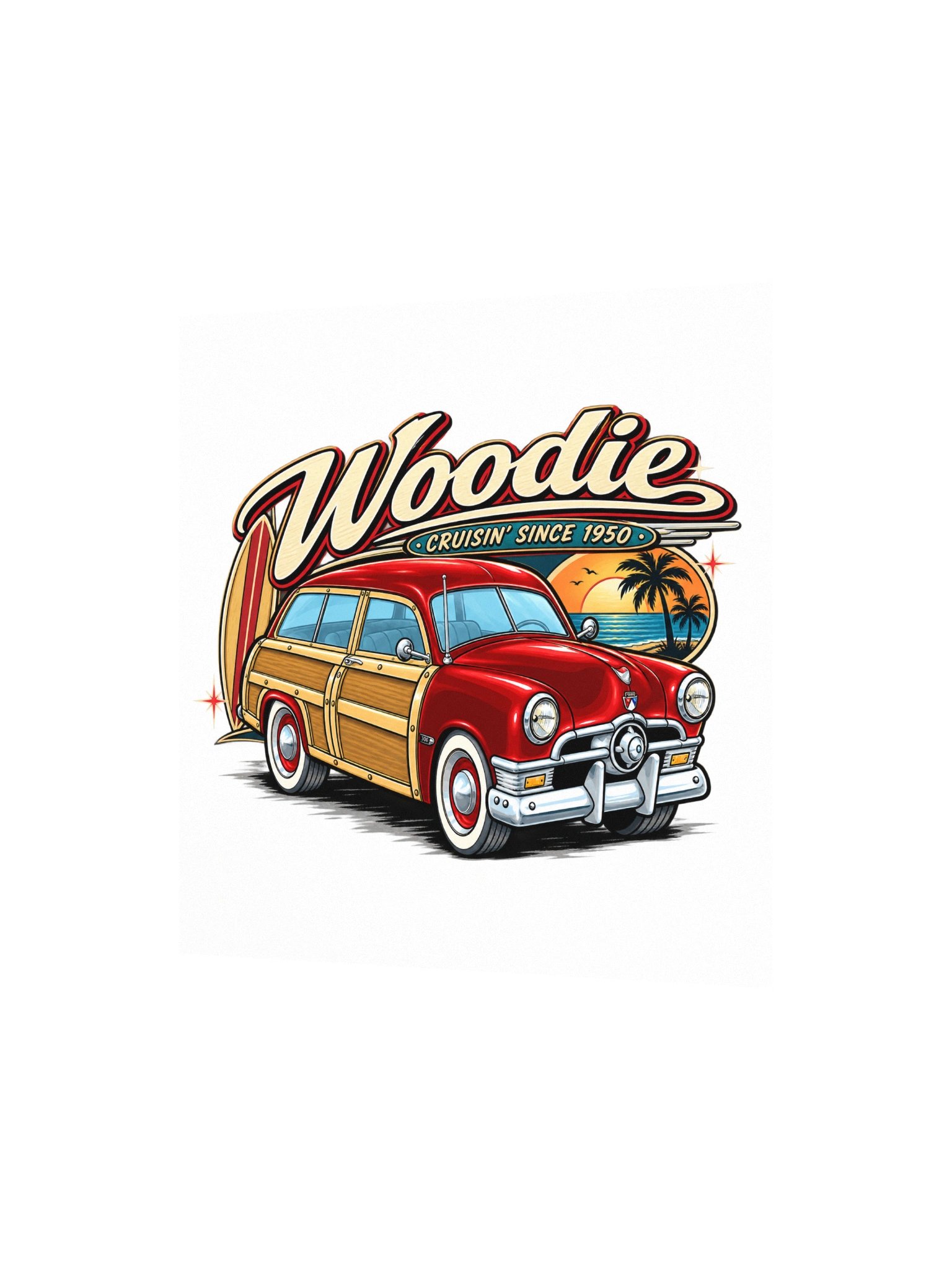 Woody – Cruisin’ Since 1950 Square Print product image (4)