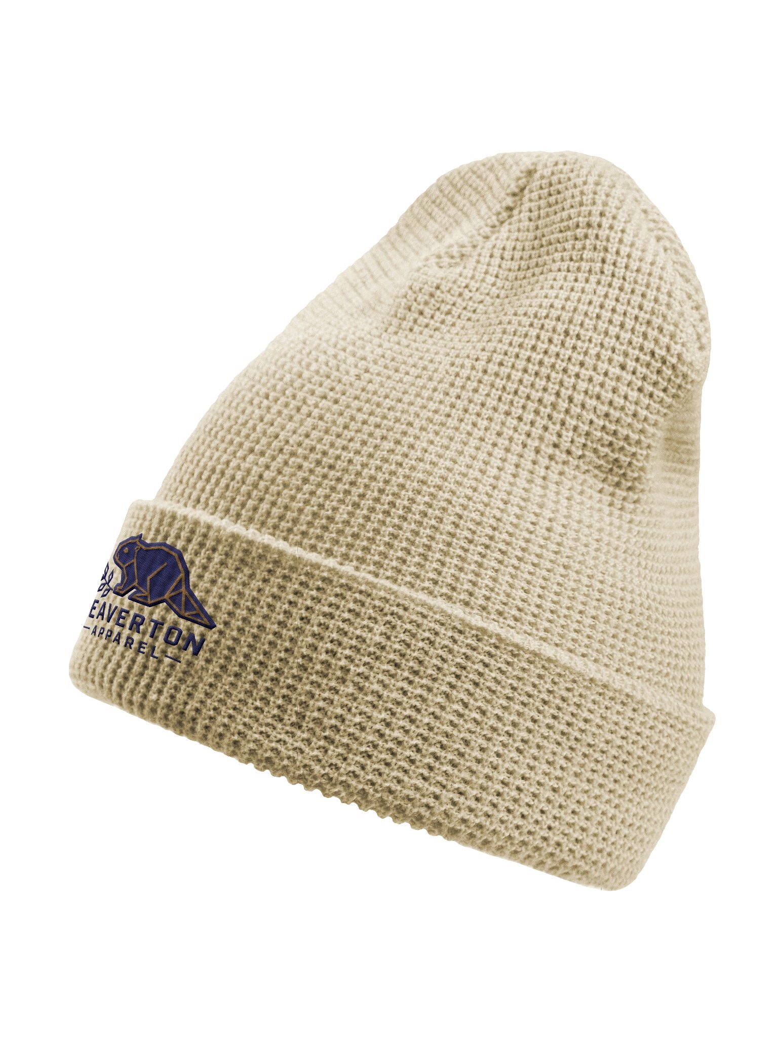 Beaverton Waffle Knit Beanie — Navy/Old Gold product image (2)