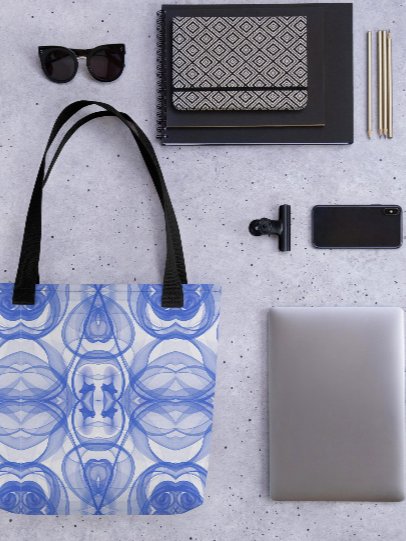 Bag Blue Smoke Elegance: Abstraktes Linienmuster product image (2)