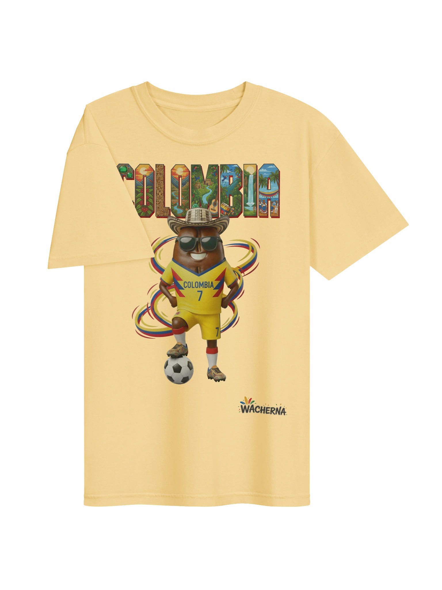 Colombia Coffee Mascot Fan Art T-Shirt – Vibrant Culture & Football Streetwear product image (110)