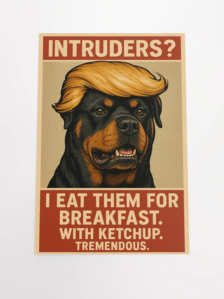 Rottweiler Warning Poster For Intruders product image (2)
