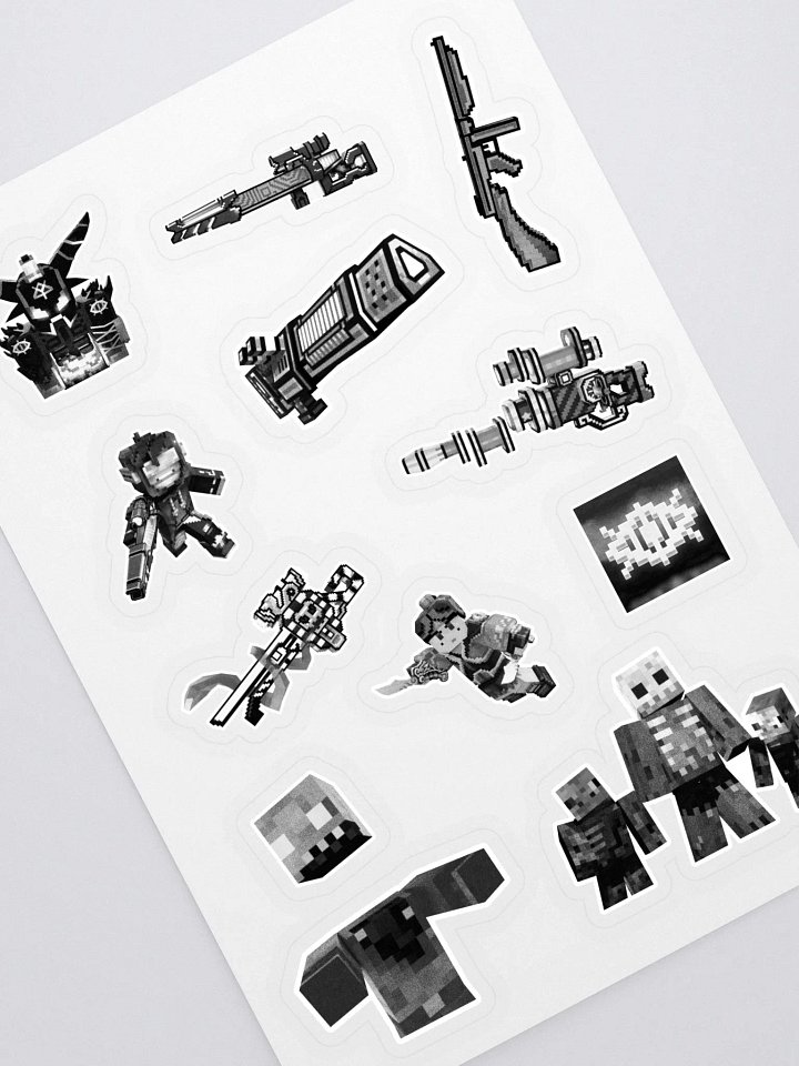 PG3D Stickers BW product image (2)