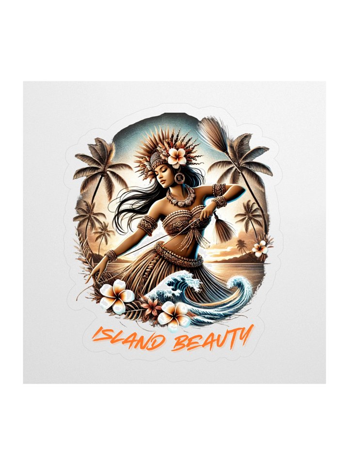 Island Beauty – Polynesian Tribal Design Kiss Cut Sticker for Island Pride & Tropical Vibes product image (1)