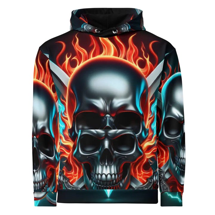Fierce Skull All-Over Hoodie - Unisex Skull Hoodie #34 product image (1)