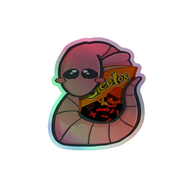 Holo Spicy Worm Sticker product image (2)