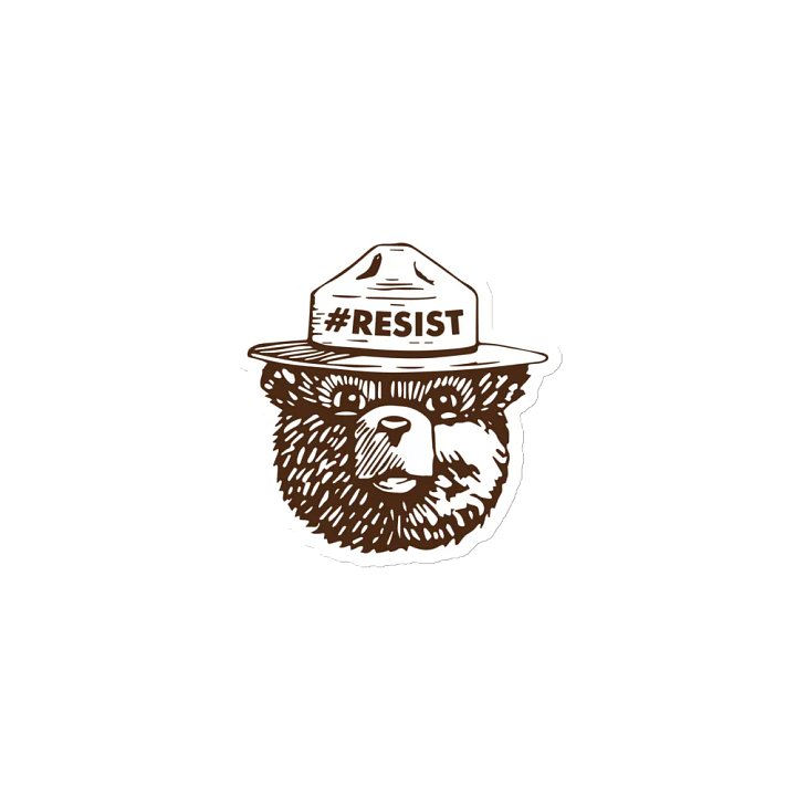 Smokey RESIST BEAR Magnet 3 SIZES! Alt National Parks Die Cut Magnet product image (1)