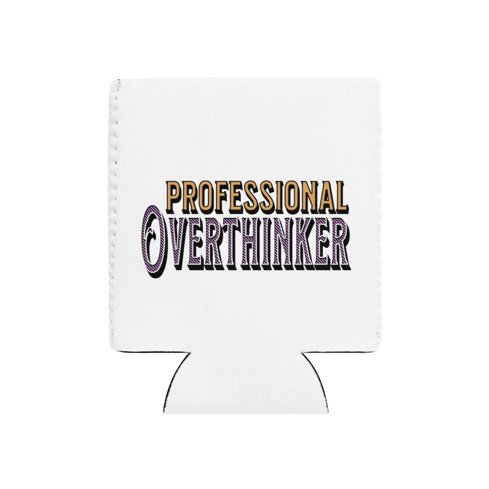 Professional Overthinking Striped Can Cooler product image (1)