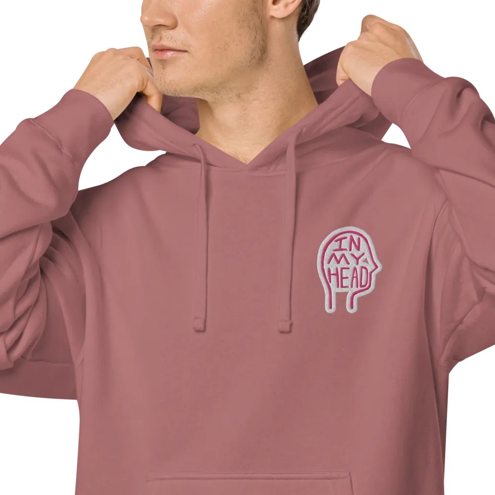 In My Head (L.C. pink bubble design) embroidered pigment hoodie product image (7)