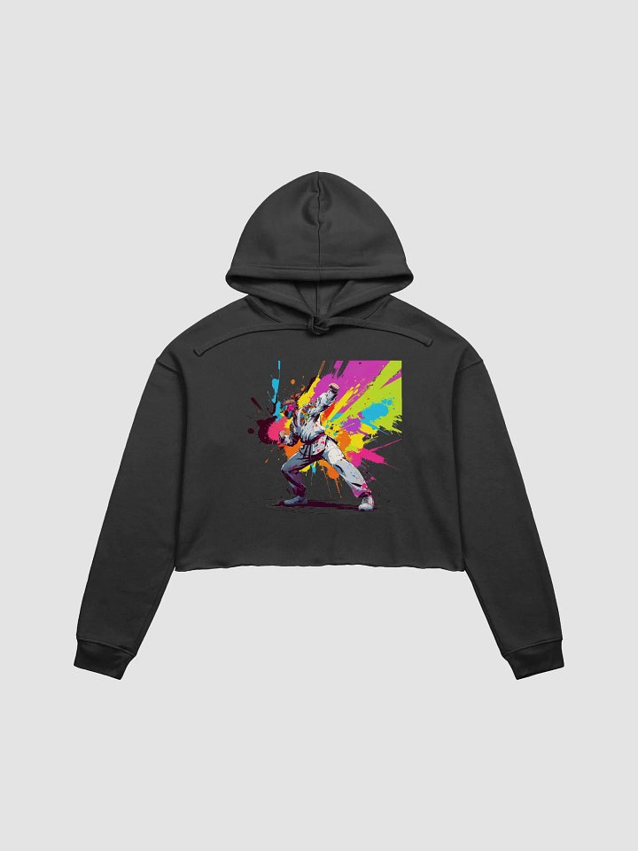 Bella+Canvas Fleece Crop Hoodie ( D_0144_Color Kick Taekwondo Boy of the Streets ) product image (8)