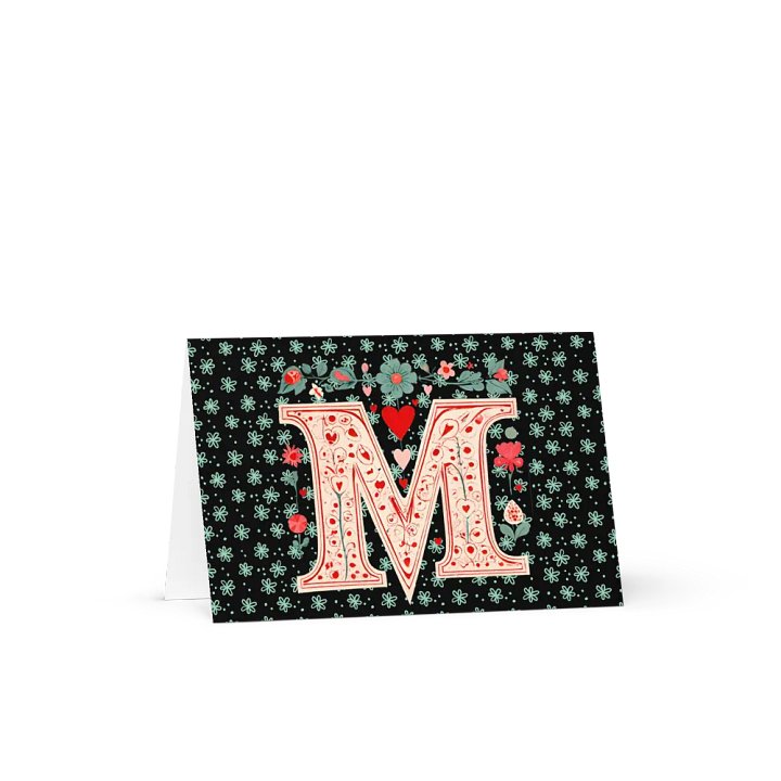 Valentine’s Monogram Letter M(6) Card product image (2)