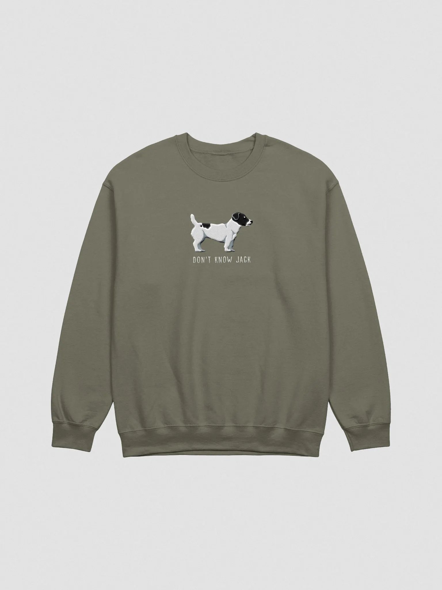 Don't Know Jack Sweatshirt (Embroidered) of a Jack Russell Terrier(Black & White) product image (4)