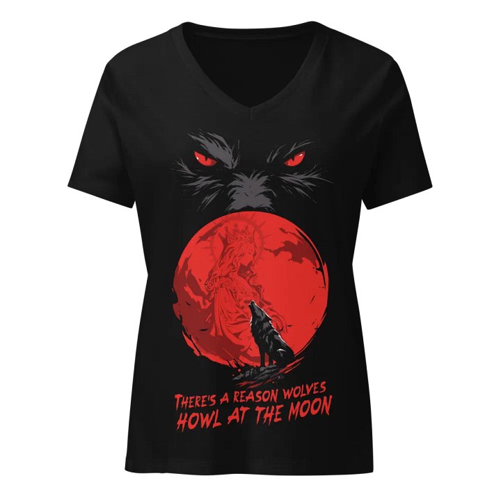 There's A Reason Wolves Howl At The Moon T-Shirt V Neck product image (1)