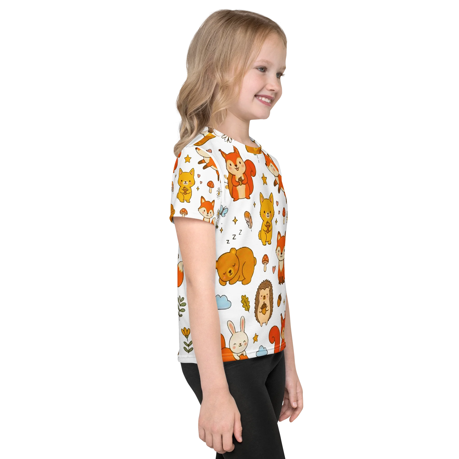 Cute Woodland Creatures Kids All-Over Print Graphic Tee product image (4)