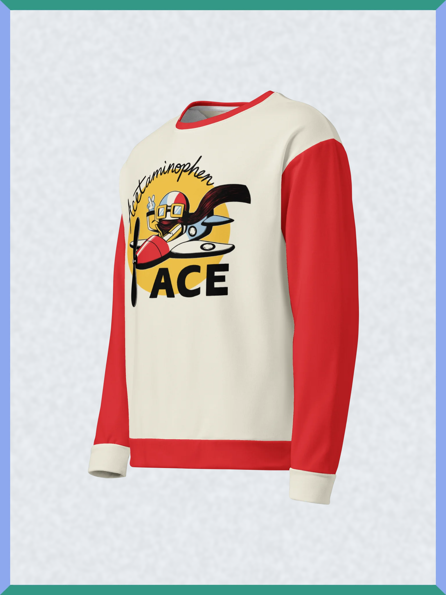 Acetaminophen Ace - Red-Sleeved Sweatshirt product image (2)
