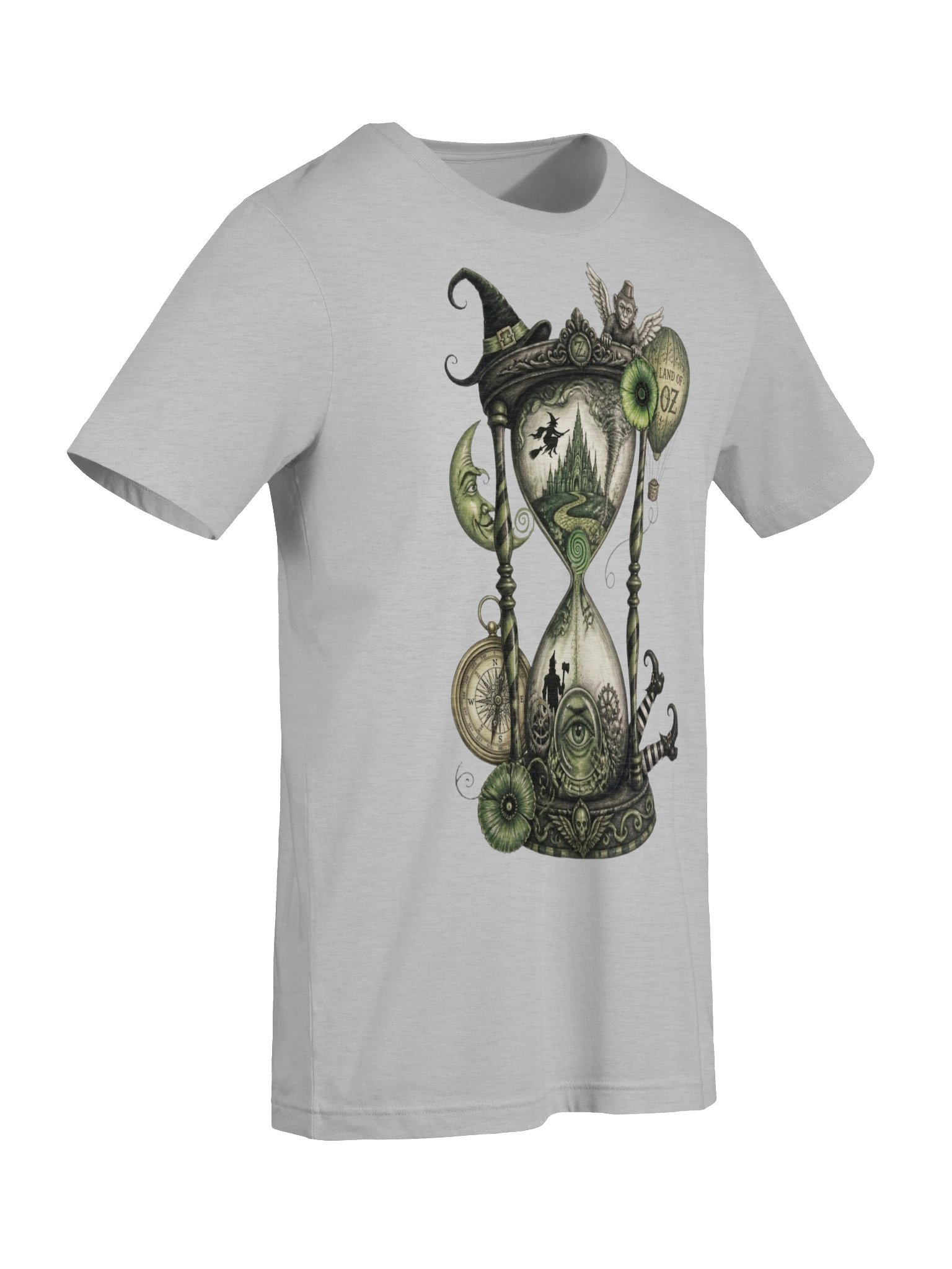 Whimsigoth Oz Shirt, Steampunk Emerald City Tee with Witch Hourglass Graphic product image (8)