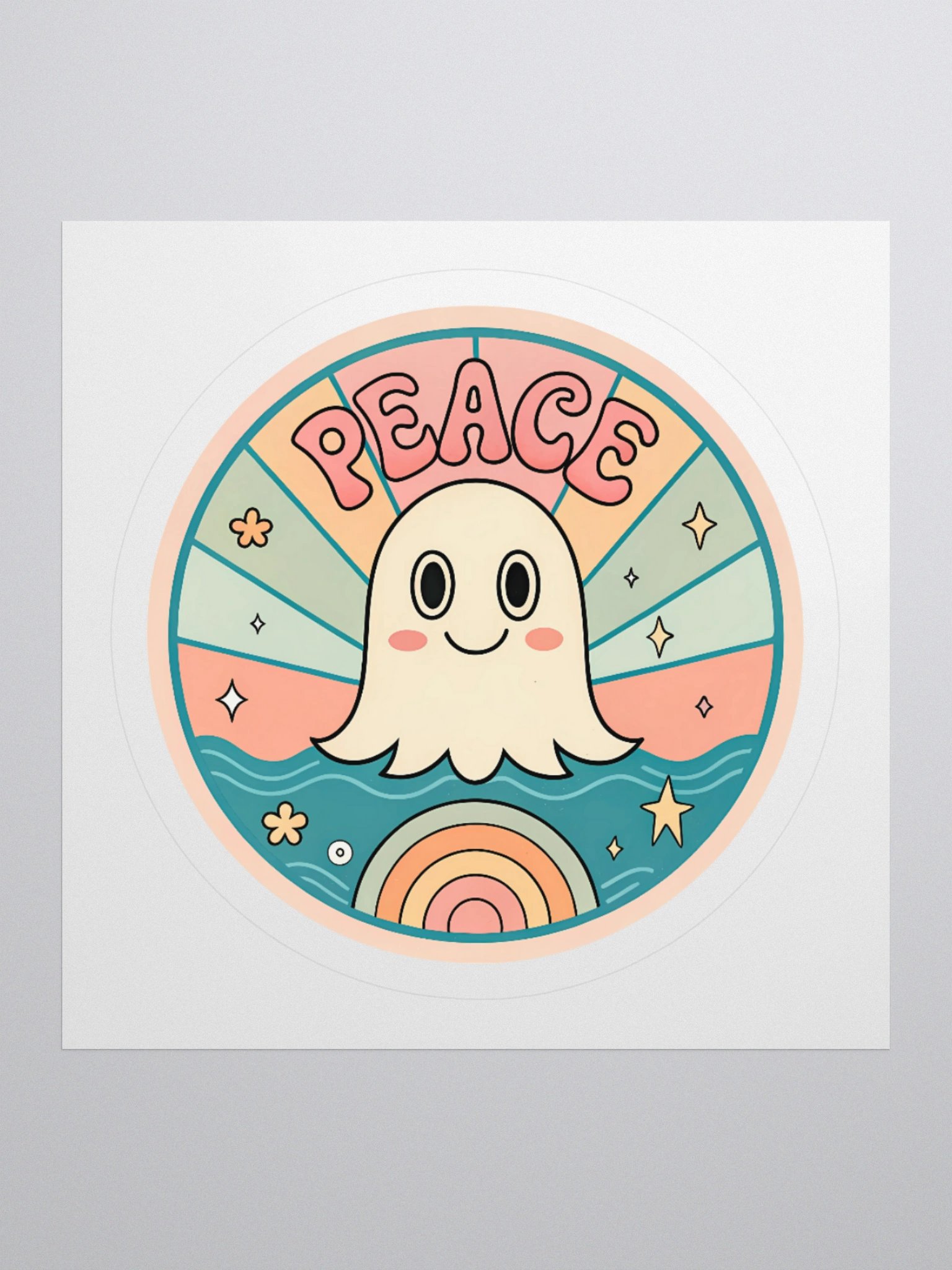 Peaceful Ghost Kiss Cut Stickers product image (2)