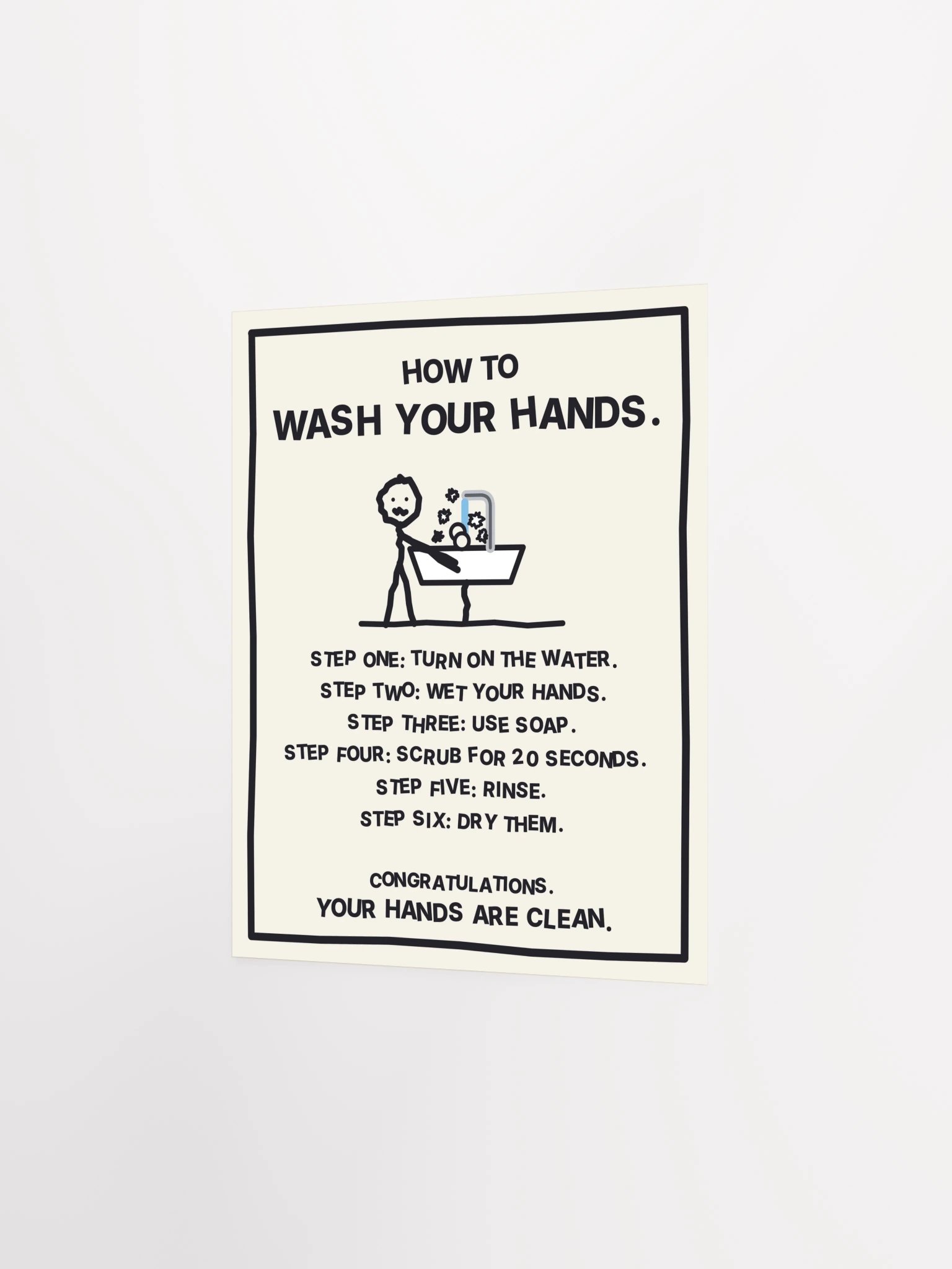 How to Wash Your Hands (Bathroom Sign) product image (26)
