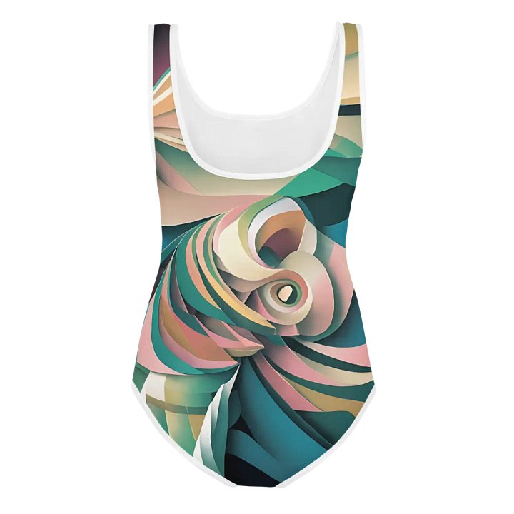 Abstract Lithographic Pattern Design Youth One Piece Swimsuit - V6 product image (2)