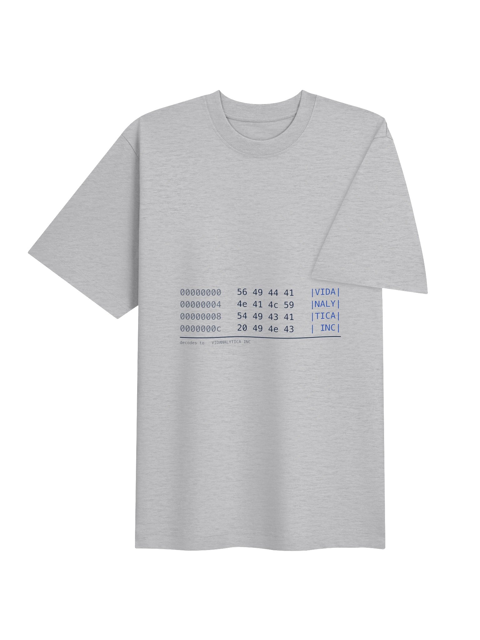VIDANALYTICA INC Tee - Hex Dump Heather Grey product image (4)