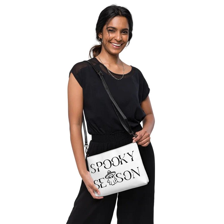 Spooky Season Sombrero Ghost Monochrome Flip-Sided Faux Leather Crossbody Bag product image (2)