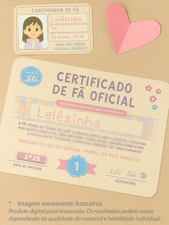 Kit de Fã Oficial - Canal da Lelê (modelo para impressão) product image (2)