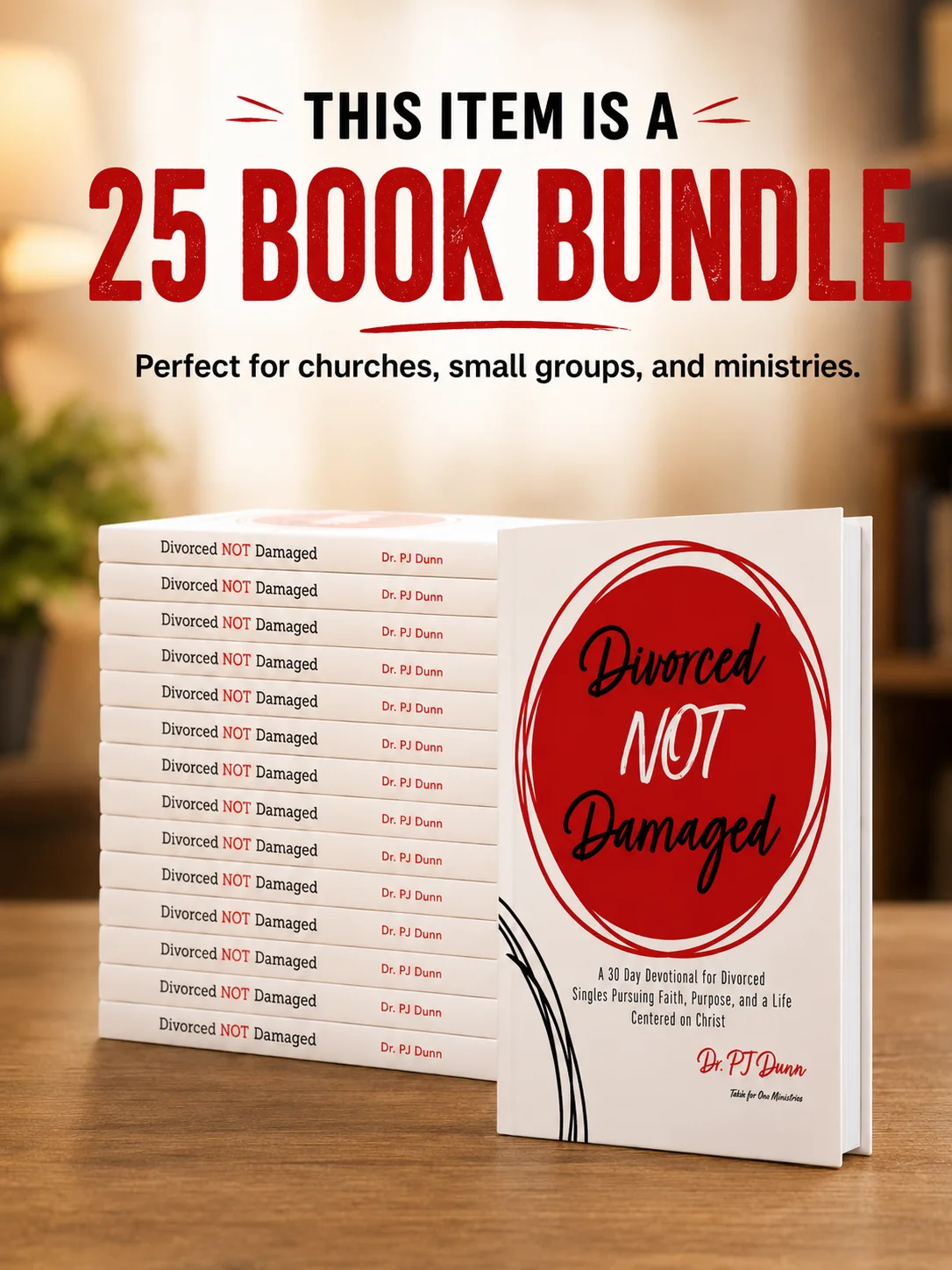 Divorced Not Damaged: A 30 Day Devotional for Divorced Singles Pursuing Faith, Purpose, and a Life Centered on Christ - 25 Book Bundle product image (1)