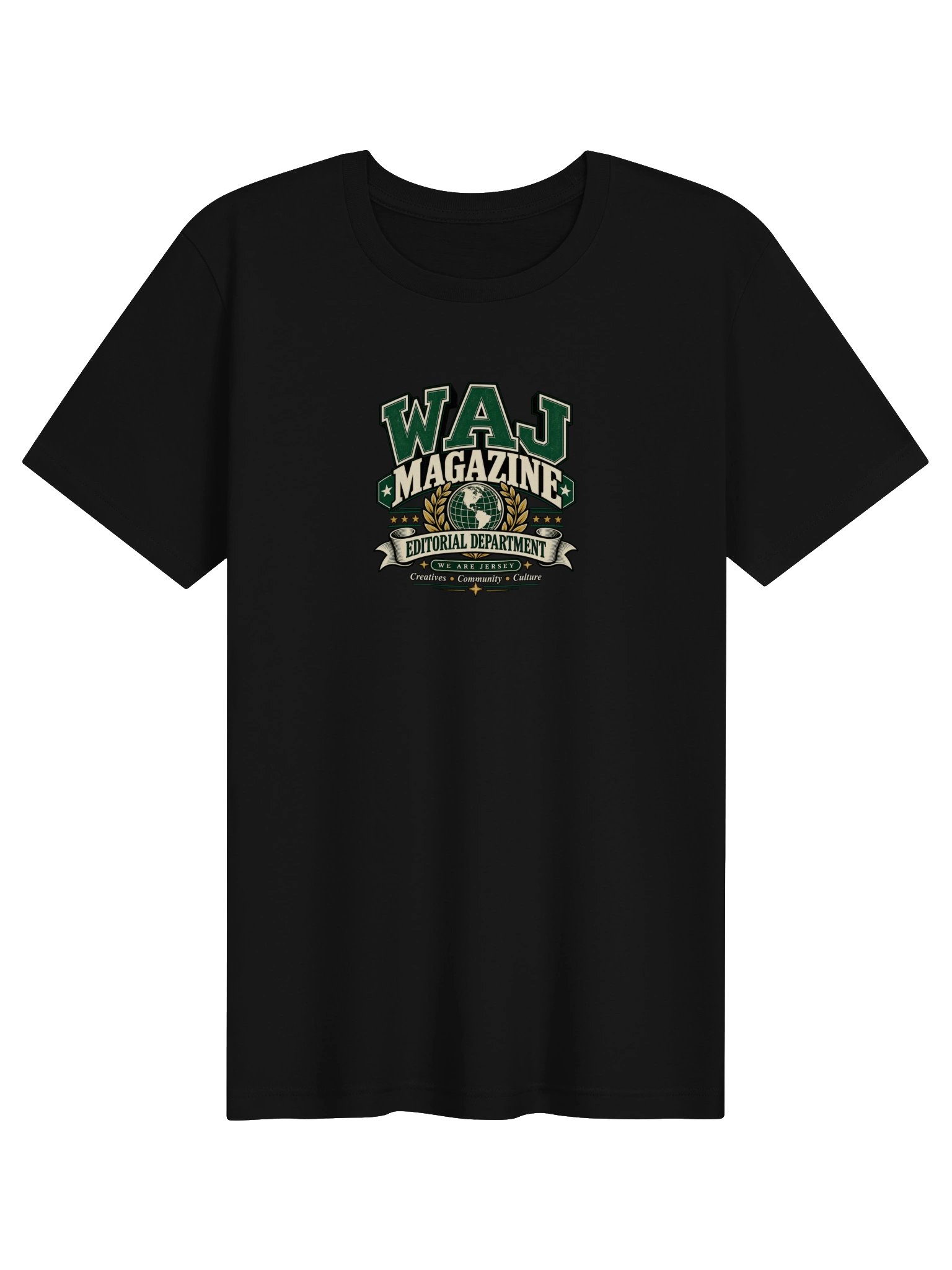 WAJ Magazine Editorial Department T-Shirt — Compact Graphic product image (1)