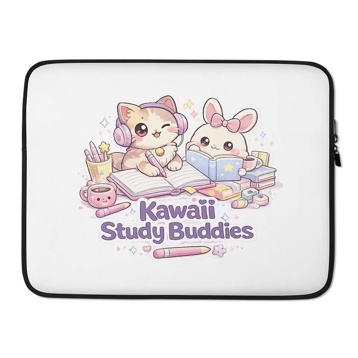 Kawaii Study Buddies Laptop Sleeve 🐾📚💖 product image (2)