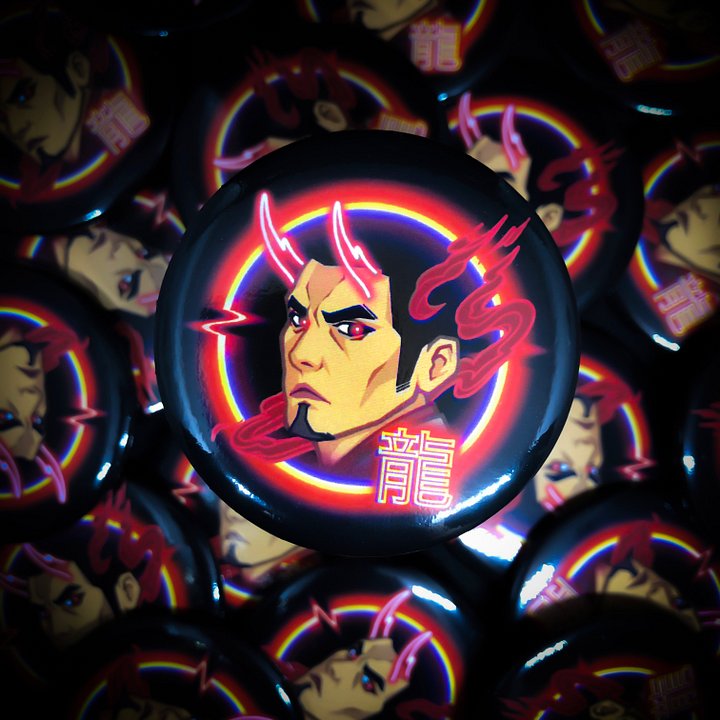 Dragon of Dojima - Button Pin product image (1)