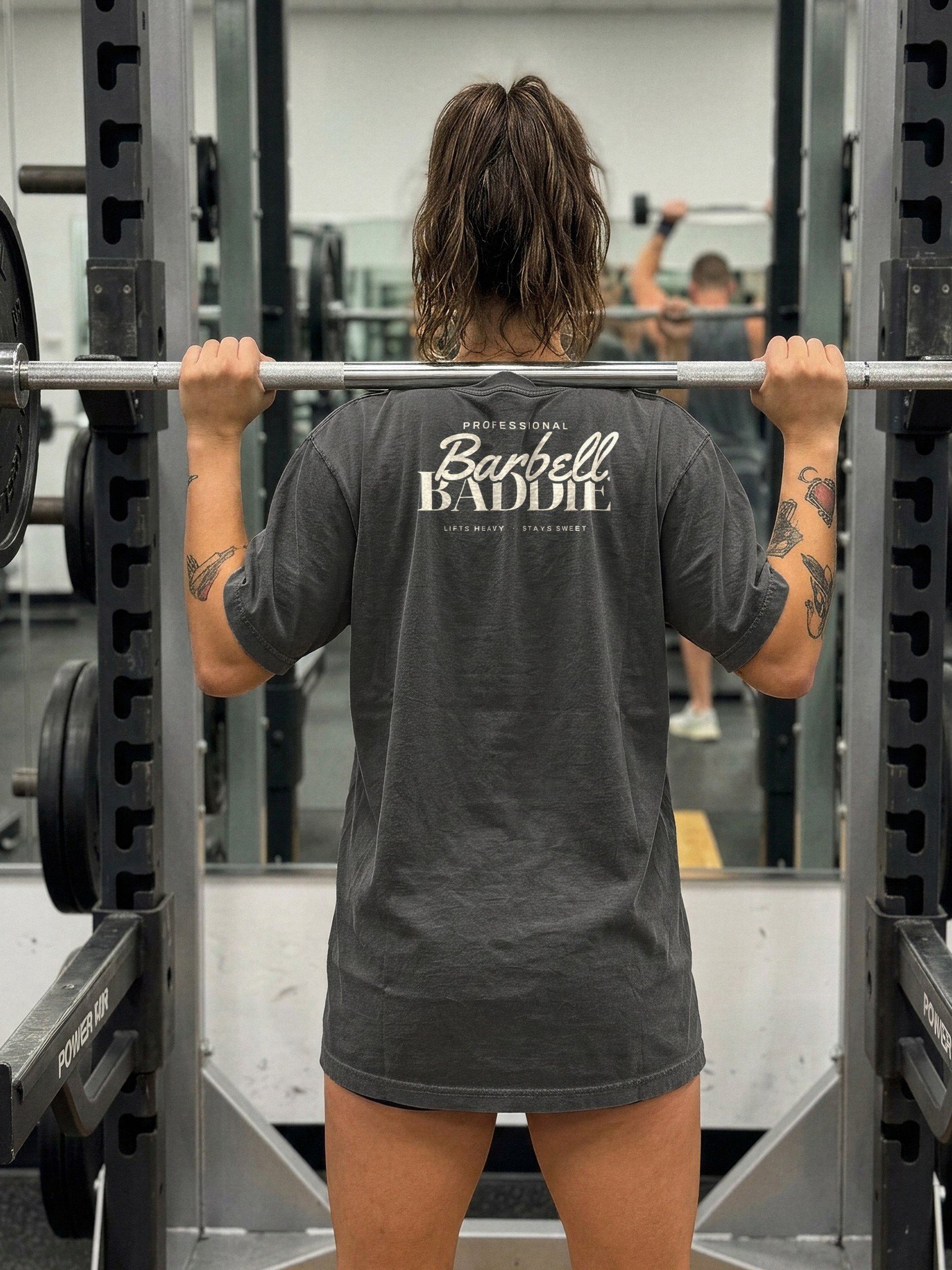Barbell Baddie Oversized Gym Tee | Pump Cover product image (2)