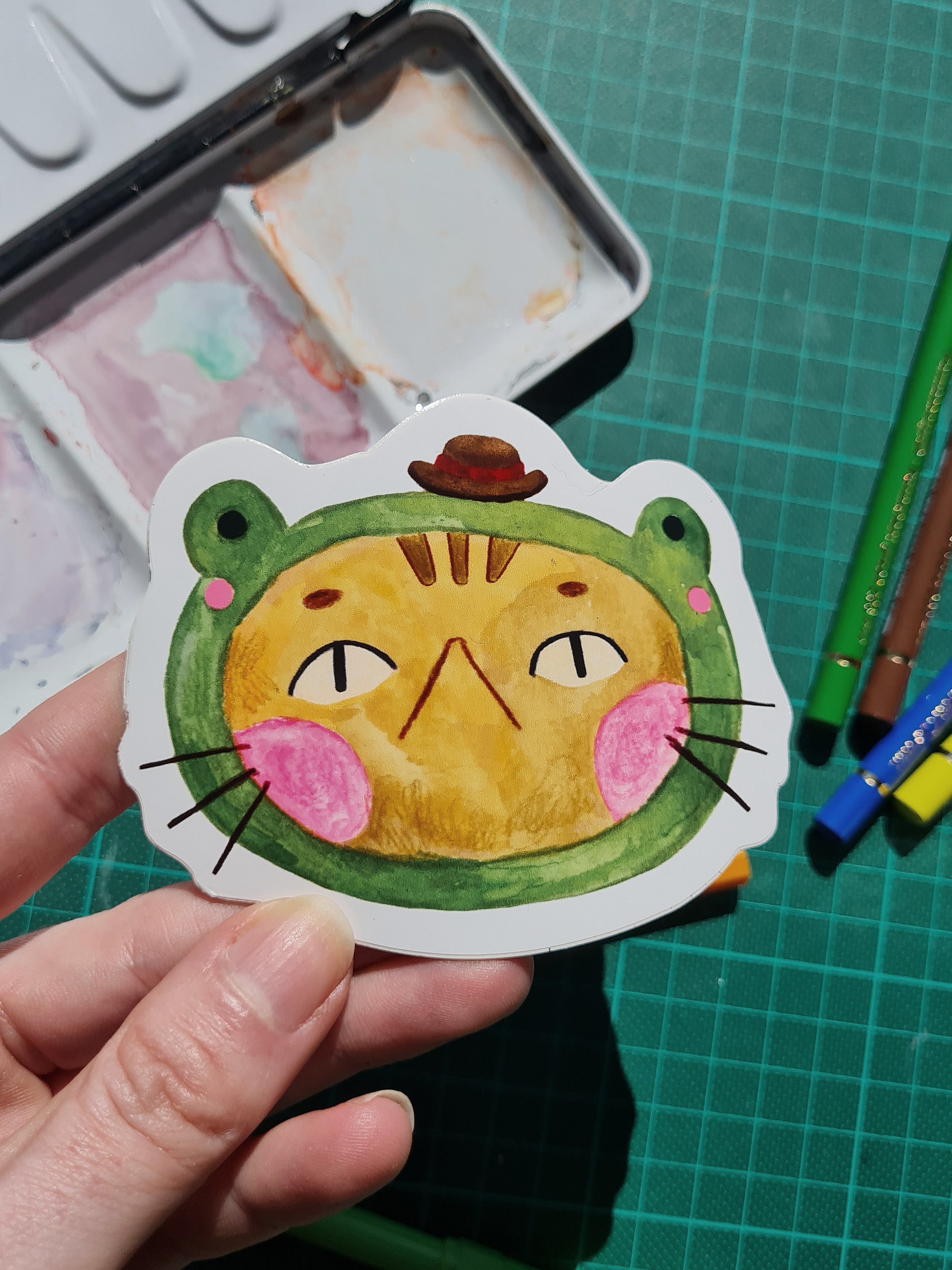 Cat Frog Costume Vinyl Sticker product image (1)