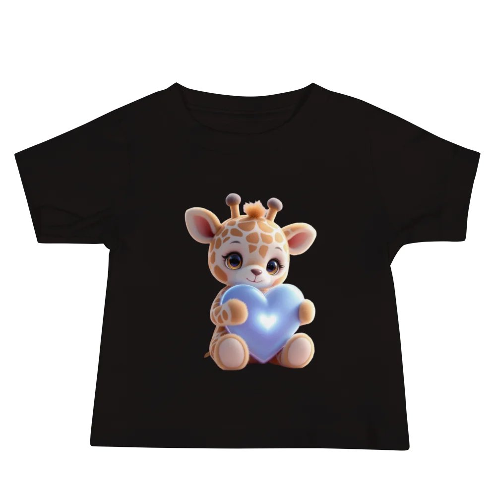 Glowing Heart Giraffe Baby Tee product image (2)