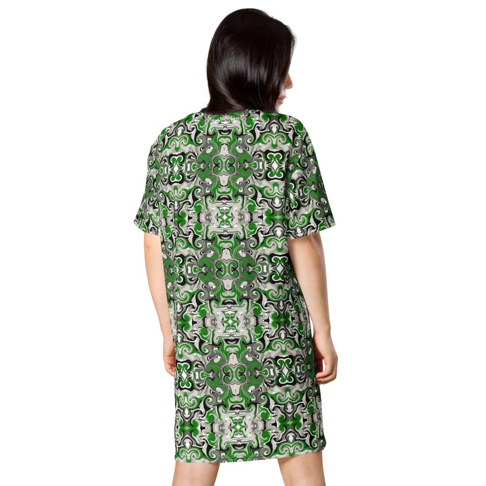 Green Baroque T-Shirt Dress product image (11)