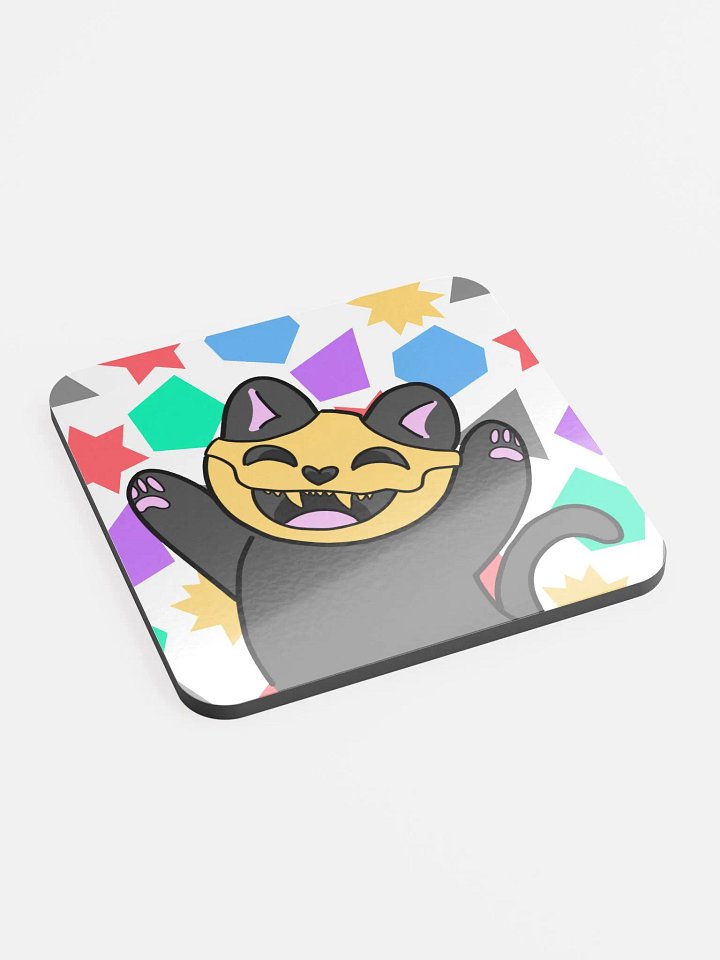 Yay Emote Glossed Cork Coaster product image (2)
