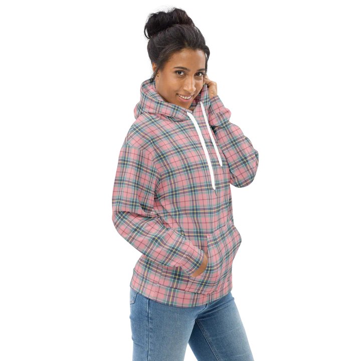 Pastel Pink, Mint Green, and Yellow Plaid Hoodie product image (1)