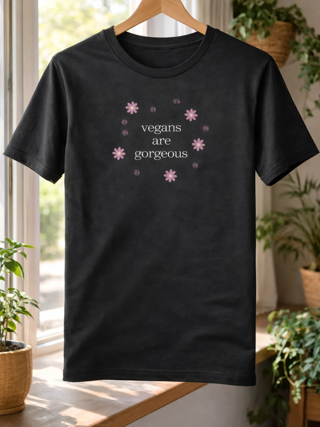 “Vegans Are Gorgeous” Unisex Black T-Shirt product image (1)