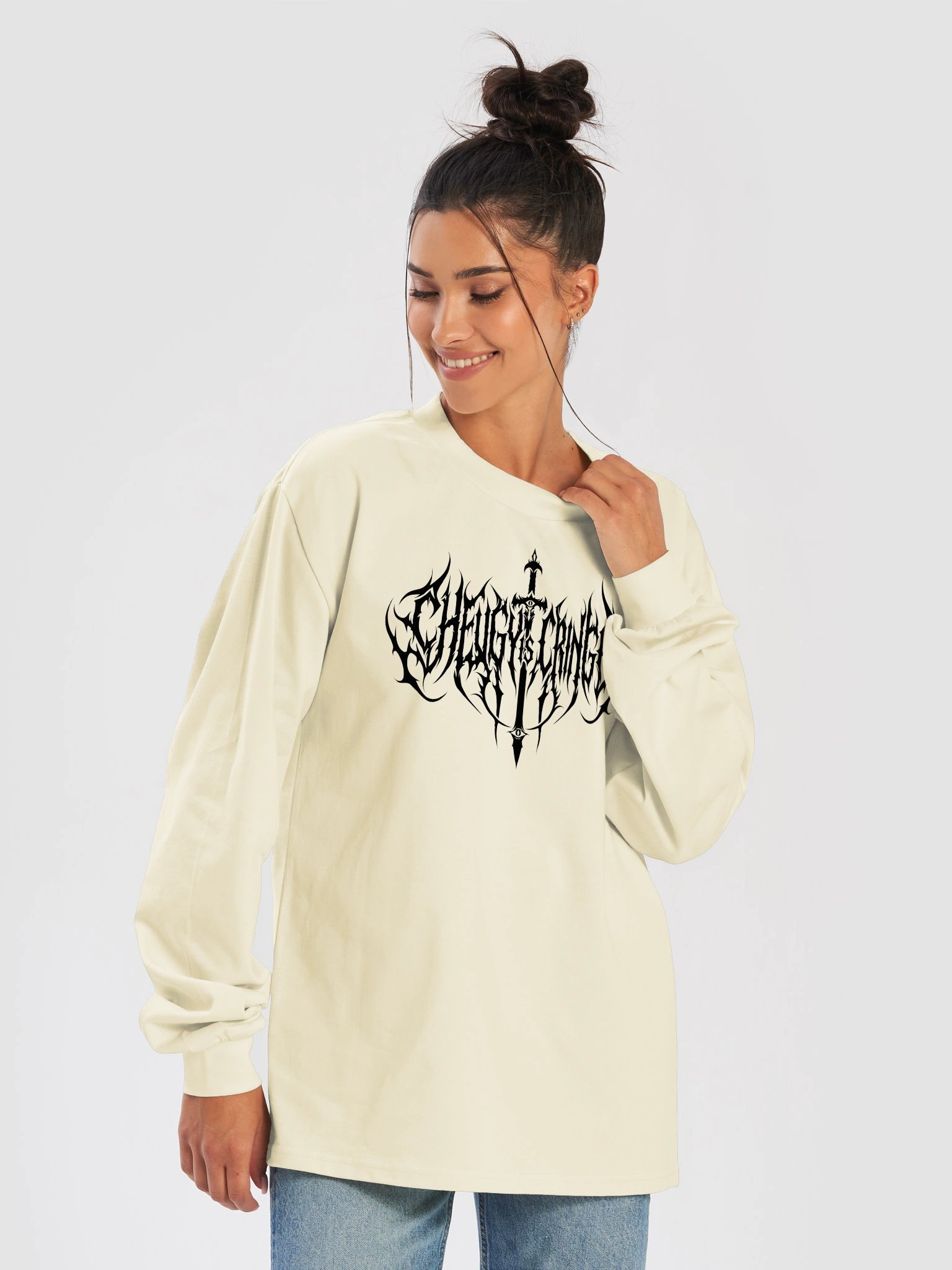 Cheugy is Cringe Long Sleeve Tee (Black) product image (30)