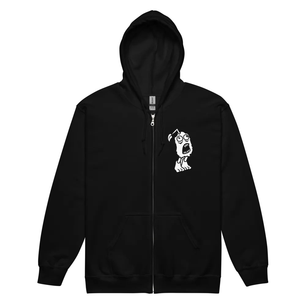 Furcorn (White on Dark) Zip-up Hoodie product image (2)